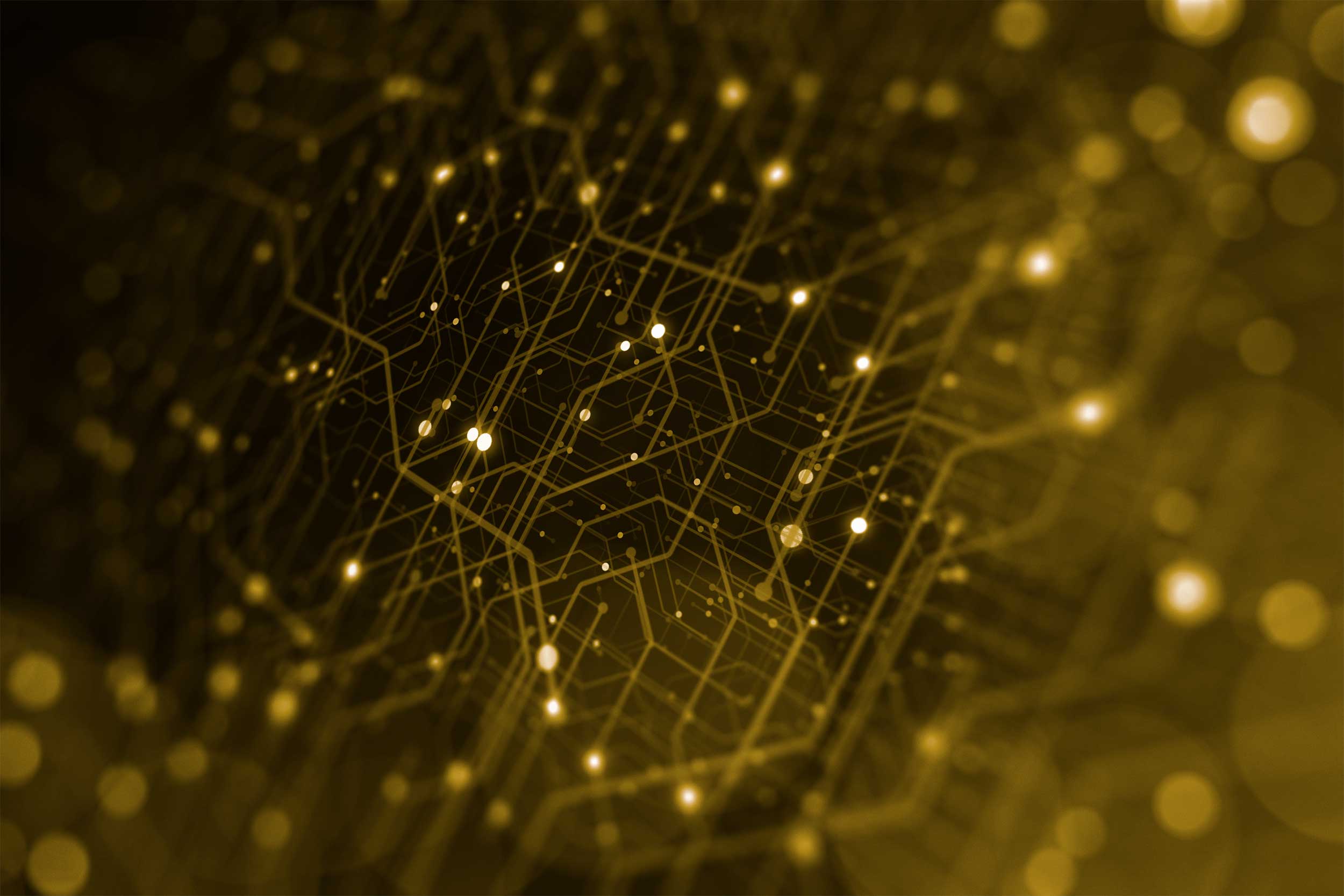 A stylized background image of electronic circuitry and sparkles
