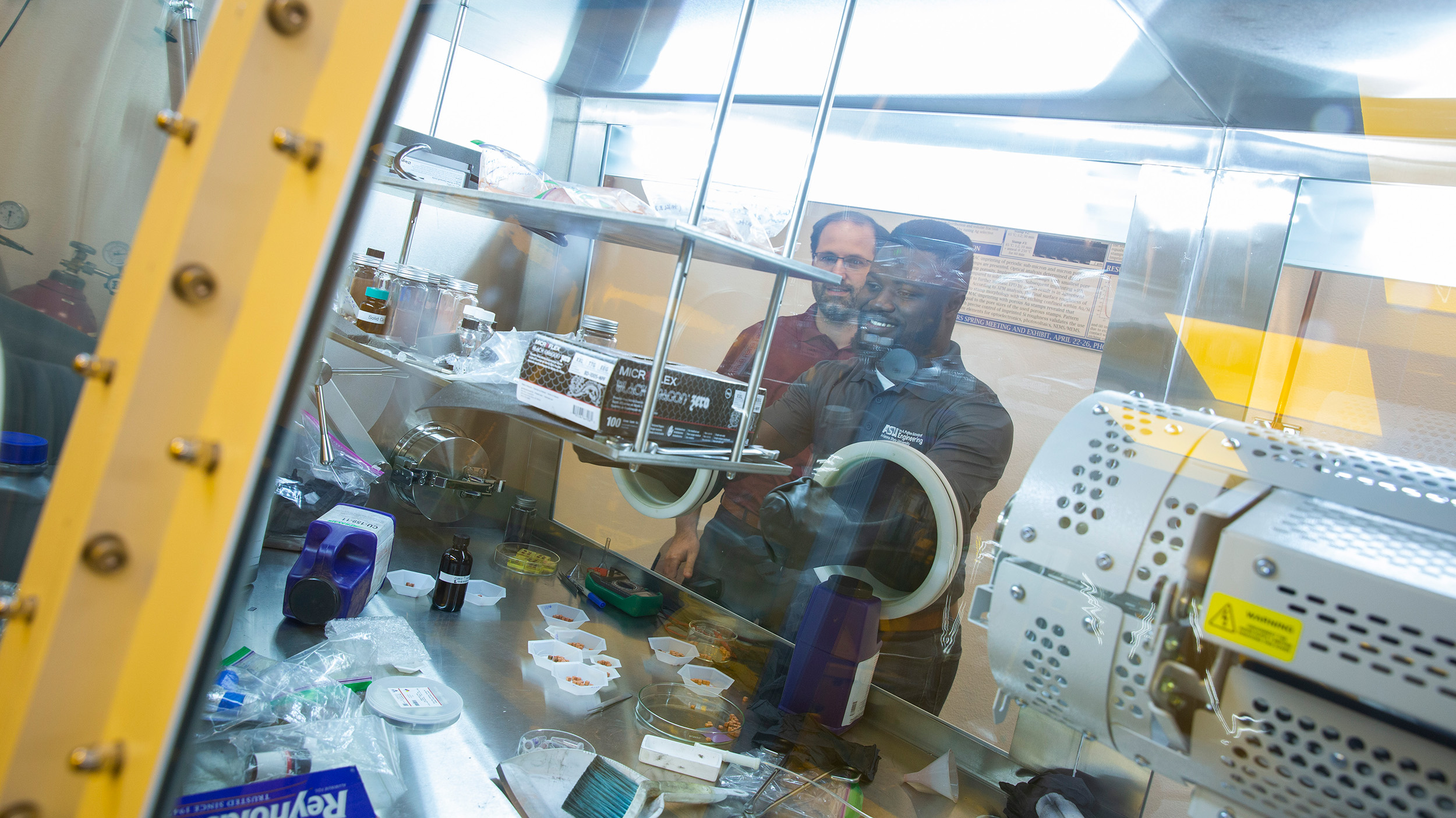 Graduate Research Associate Emmanuel Dasinor conducts research in Assistant Professor Bruno Azeredo's lab