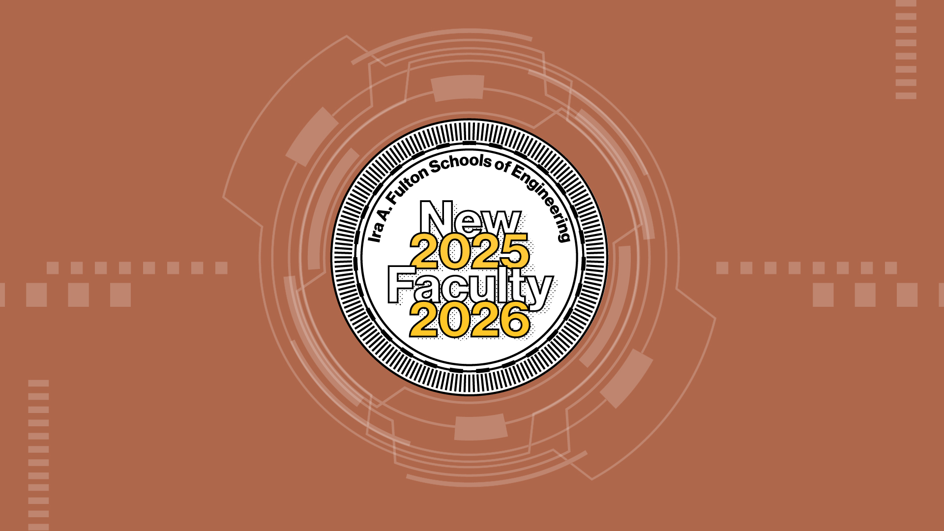 Stamp celebrating the new faculty cohort of the Ira A. Fulton Schools of Engineering at ASU for 2024-2025.